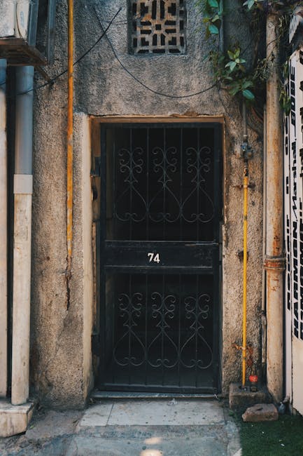 Building doorway with address number